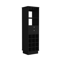 DEPOT E-SHOP Zircon Bar Cabinet Two Drawers, Black