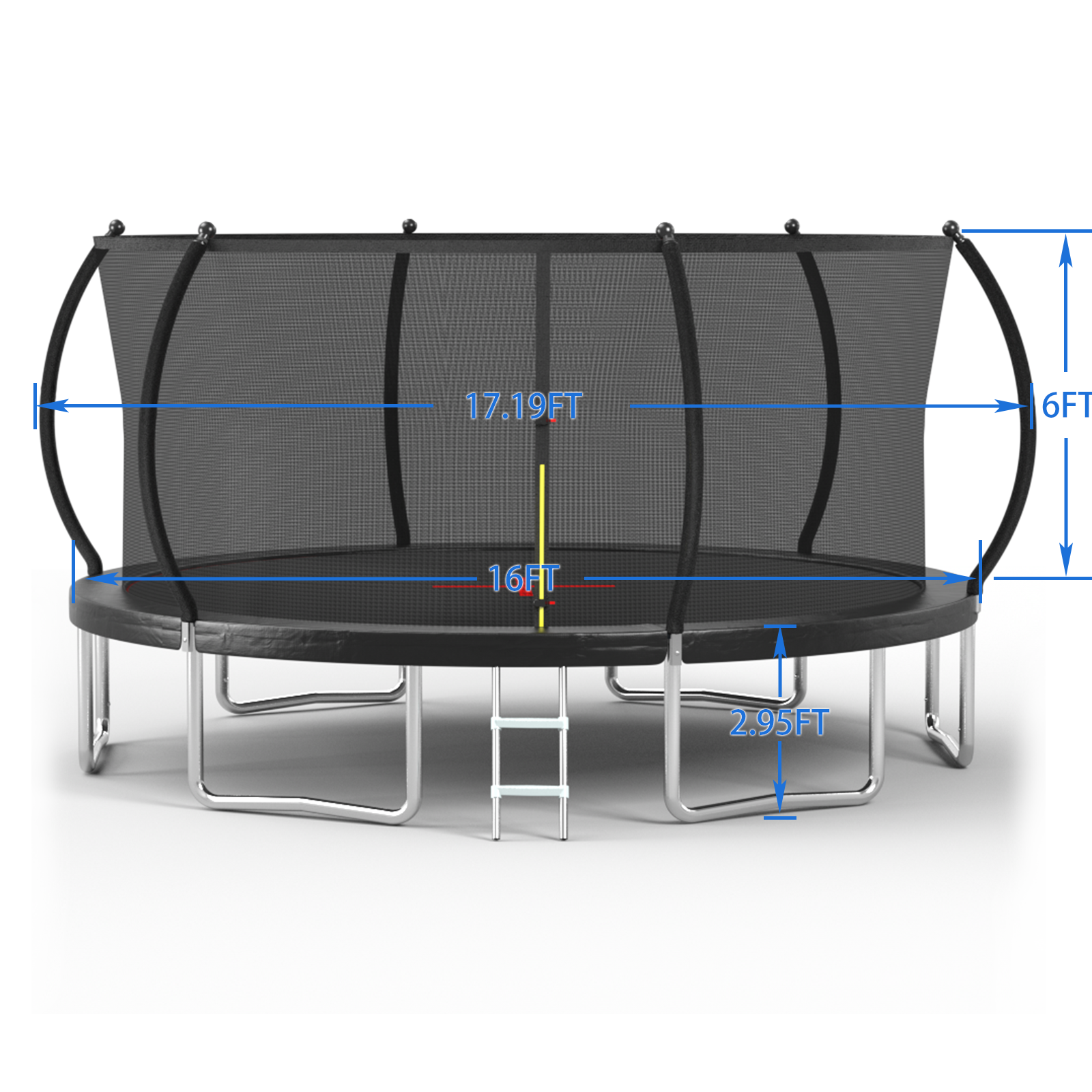YC 16FT trampoline Pumpkin-Srandard- Black