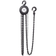 Chain hoist 2200lbs 1T capacity 10ft wIth 2 heavy duty hooks,Manual chain hoist steel construction,black