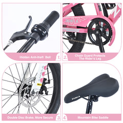 ZUKKA Mountain Bike,20 Inch MTB for Boys and Girls Age 7-10 Years,Multiple Colors