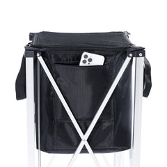 Foldable Tennis Ball Hopper, Holds 180 Tennis Balls, Lightweight Aluminum Alloy Tennis Ball Basket Cart with Wheels, Removable Bag, Carry Bag, Portable Sports Teaching Cart for Tennis Player