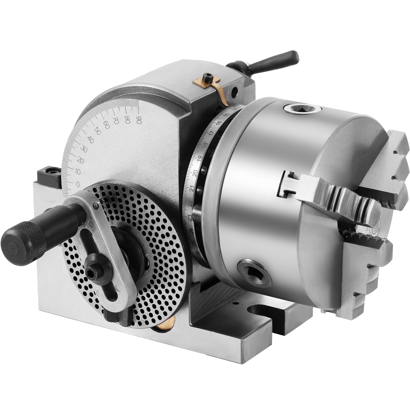Dividing Head BS-0 5Inch 3 Jaw Chuck Dividing Head Set Precision Semi Universal Dividing Head for Milling Machine Rotary Table Tailstock Milling Set (5 Inch Chuck)