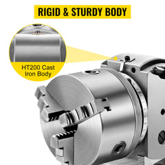 Dividing Head BS-0 5Inch 3 Jaw Chuck Dividing Head Set Precision Semi Universal Dividing Head for Milling Machine Rotary Table Tailstock Milling Set (5 Inch Chuck)