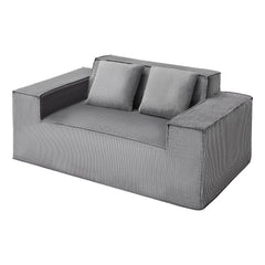 Loveseat Sofa, 63-Inch 2-Seats Couch for Living Room, Modern Small Corduroy Couch with Pocket Springs, Soft Cushions, Comfy Loveseat for Bedroom, Office or Apartment, No Assembly Required, Gray