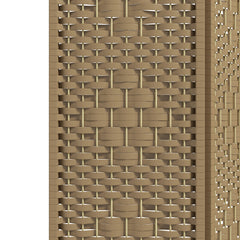 HOMCOM 6 Panel Room Divider, Folding Privacy Screen, 5.6' Room Separator, Wave Fiber Freestanding Partition Wall Divider, Natural