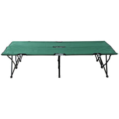 Outsunny 2 Person Folding Camping Cot for Adults, 50" Extra Wide Outdoor Portable Sleeping Cot with Carry Bag, Elevated Camping Bed, Beach Hiking, Green
