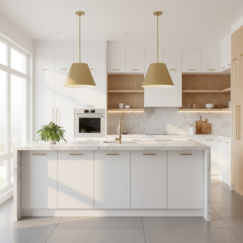 16 inch Diameter Integrated LED Brass Pendant