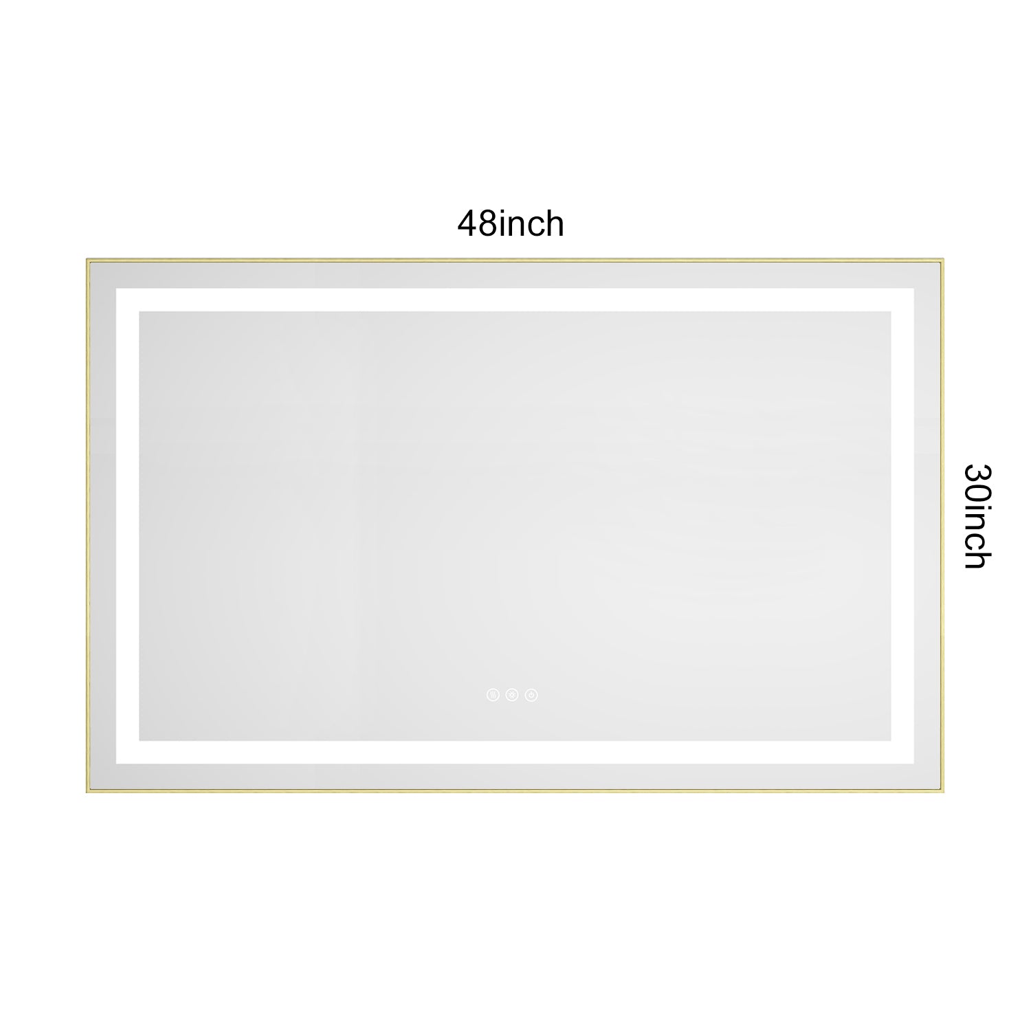 48 x 30 Inch LED Bathroom Mirror with Front and Backlight, Wall Mounted Vanity Mirror with Aluminum Frame, Anti-Fog, Memory, 3 Colors, Stepless Dimmable