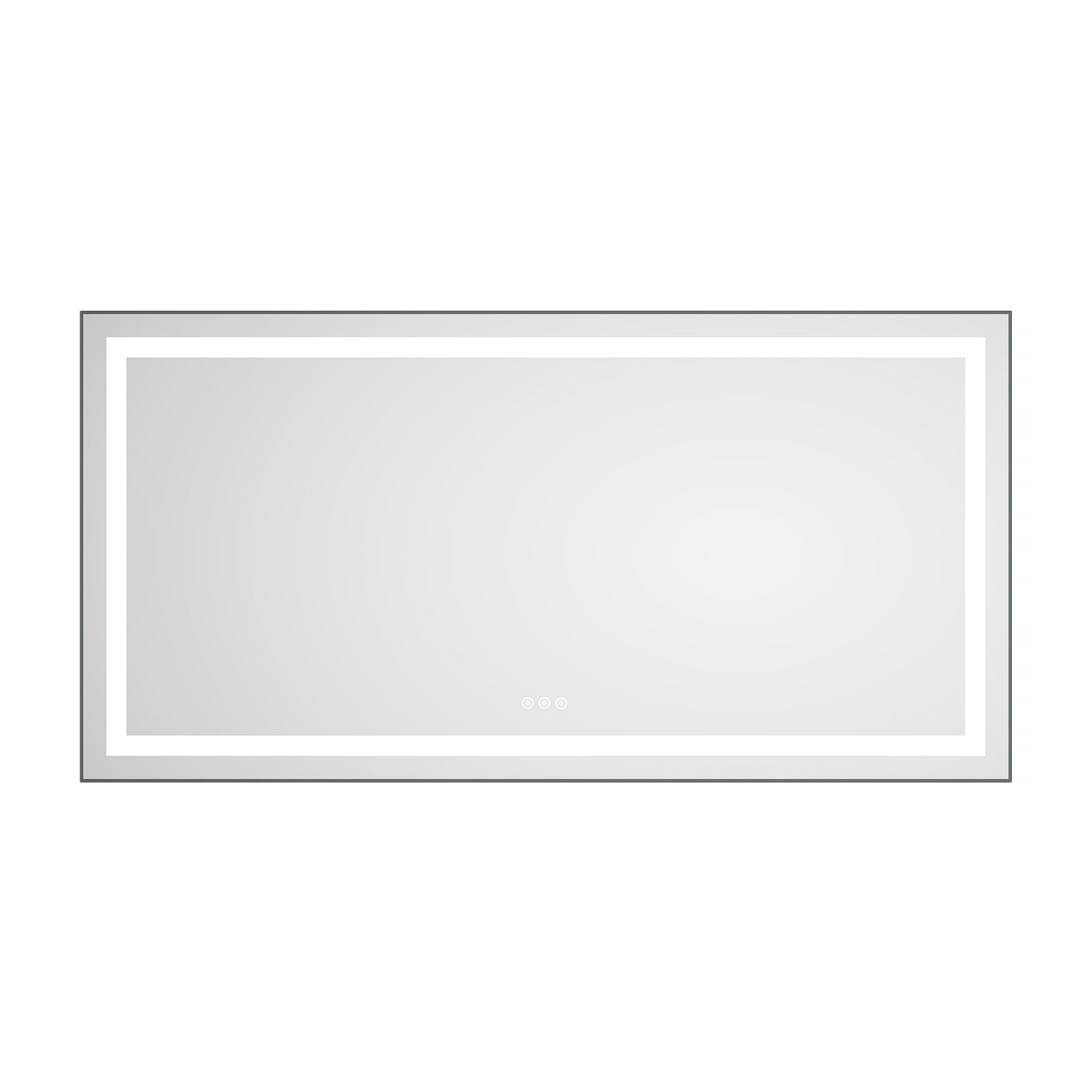 55 x 28 Inch LED Bathroom Mirror with Front and Backlight, Wall Mounted Vanity Mirror with Aluminum Frame, Anti-Fog, Memory, 3 Colors, Stepless Dimmable