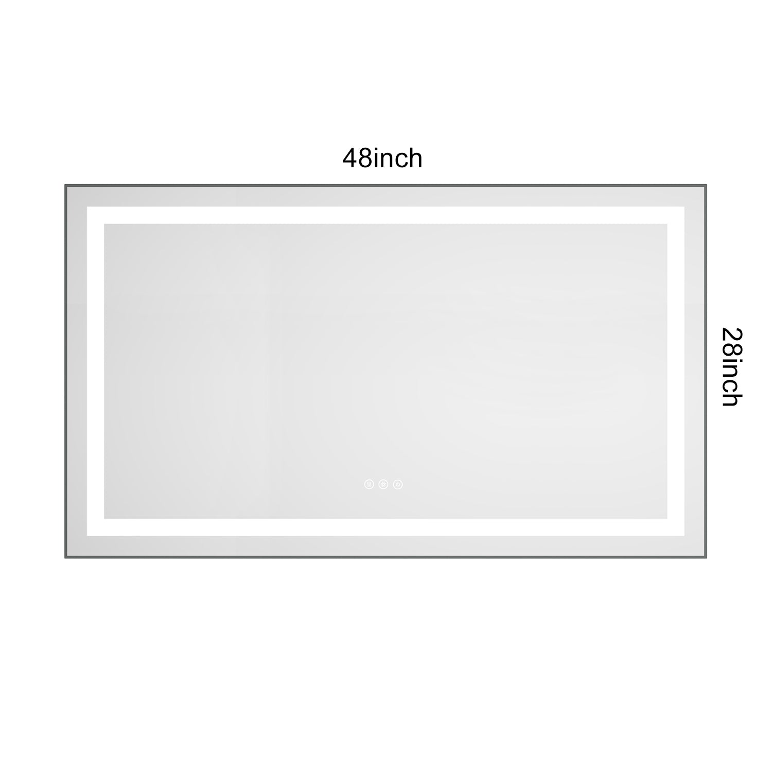 48 x 28 Inch LED Bathroom Mirror with Front and Backlight, Wall Mounted Vanity Mirror with Aluminum Frame, Anti-Fog, Memory, 3 Colors, Stepless Dimmable