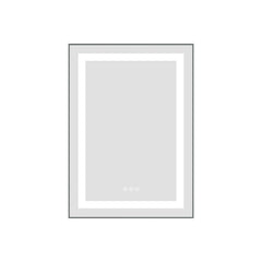 20 x 28 Inch LED Bathroom Mirror with Front and Backlight, Wall Mounted Vanity Mirror with Aluminum Frame, Anti-Fog, Memory, 3 Colors, Stepless Dimmable