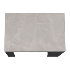 Kitchen Island Doyle, Three Side Shelves, Black / Ibiza Marble Color Finish
