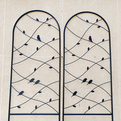 2 Pack Metal Garden Trellis 86.7" x 19.7" Rustproof Trellis for Climbing Plants Outdoor Flower Support Bird Deco Black
