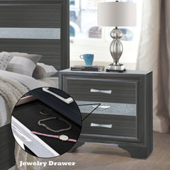 Naima Black Finish Nightstand