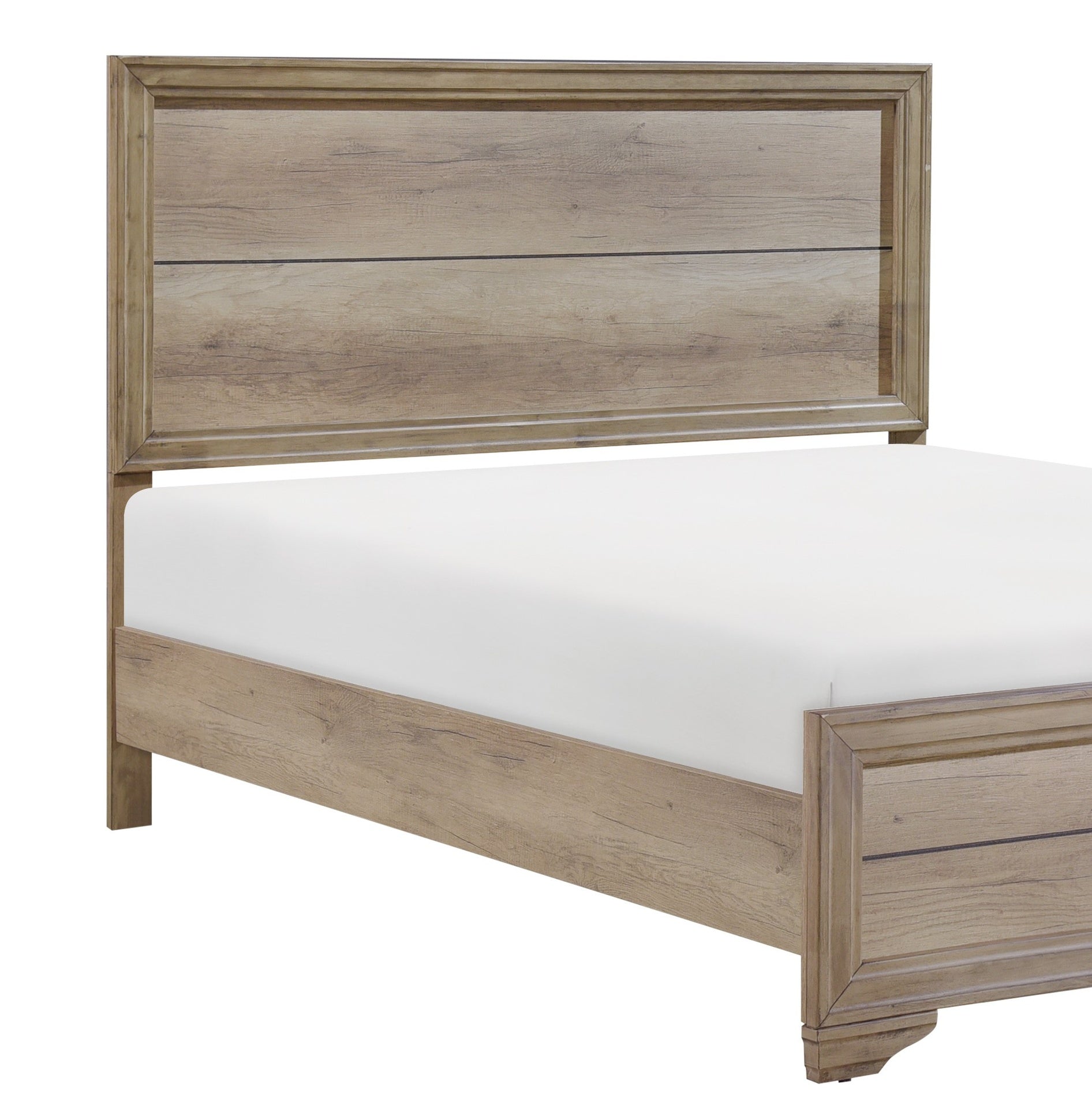 Contemporary Natural Finish 1pc Twin Size Bed Premium Melamine Board Wooden Bedroom Furniture