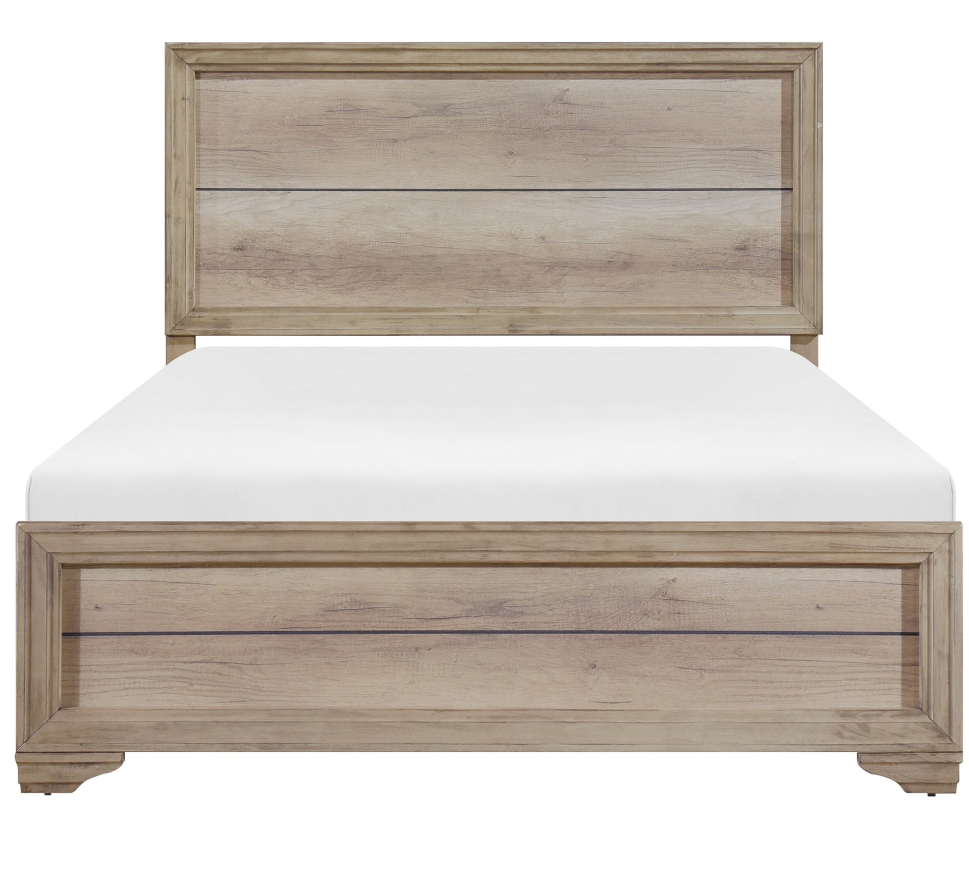 Contemporary Natural Finish 1pc Twin Size Bed Premium Melamine Board Wooden Bedroom Furniture
