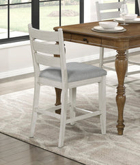 Farmhouse Dining Furniture Set of 2 Counter Height Chairs Antique White Finish Wooden Durable Comfortable Padded Seat
