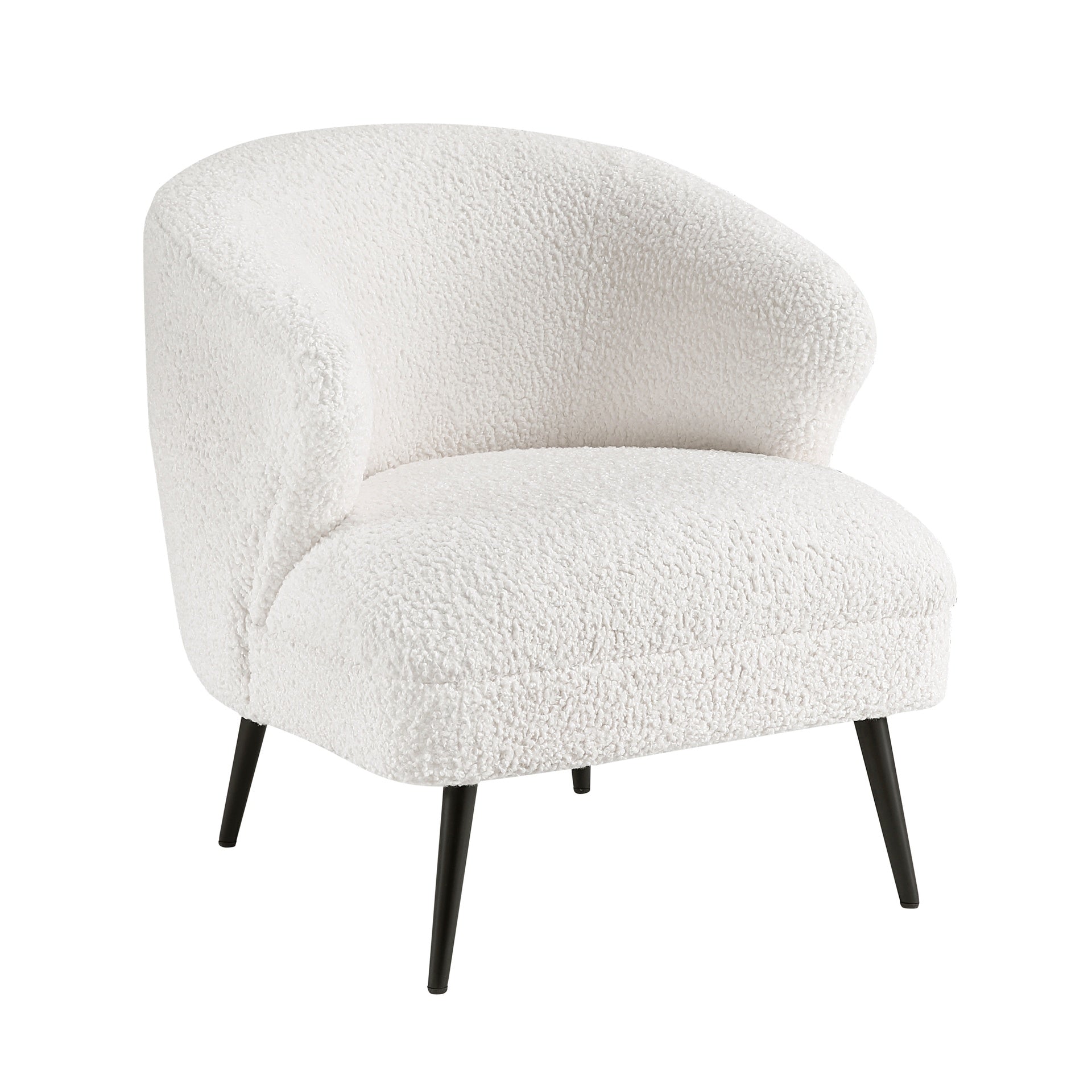 Luxury Living Room Furniture 1pc Accent Chair Beige Boucle Upholstery, High-Density Foam Seat Cushions