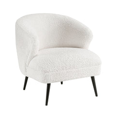 Luxury Living Room Furniture 1pc Accent Chair Beige Boucle Upholstery, High-Density Foam Seat Cushions