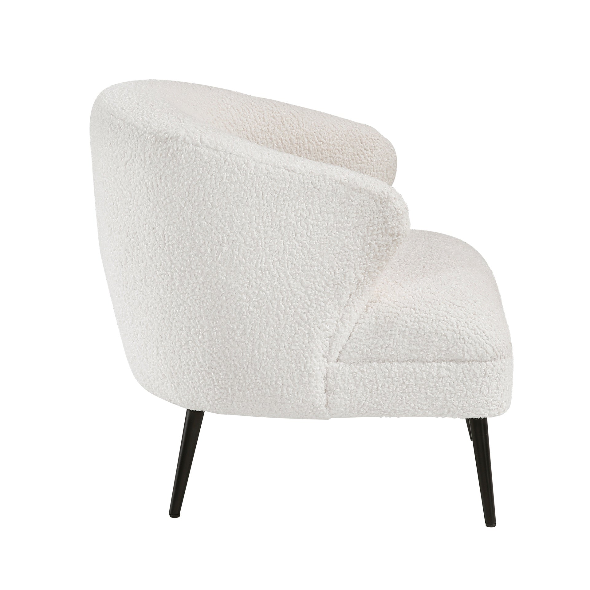 Luxury Living Room Furniture 1pc Accent Chair Beige Boucle Upholstery, High-Density Foam Seat Cushions