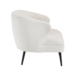 Luxury Living Room Furniture 1pc Accent Chair Beige Boucle Upholstery, High-Density Foam Seat Cushions