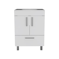 White 2-Door Rectangle Single Bathroom Vanity