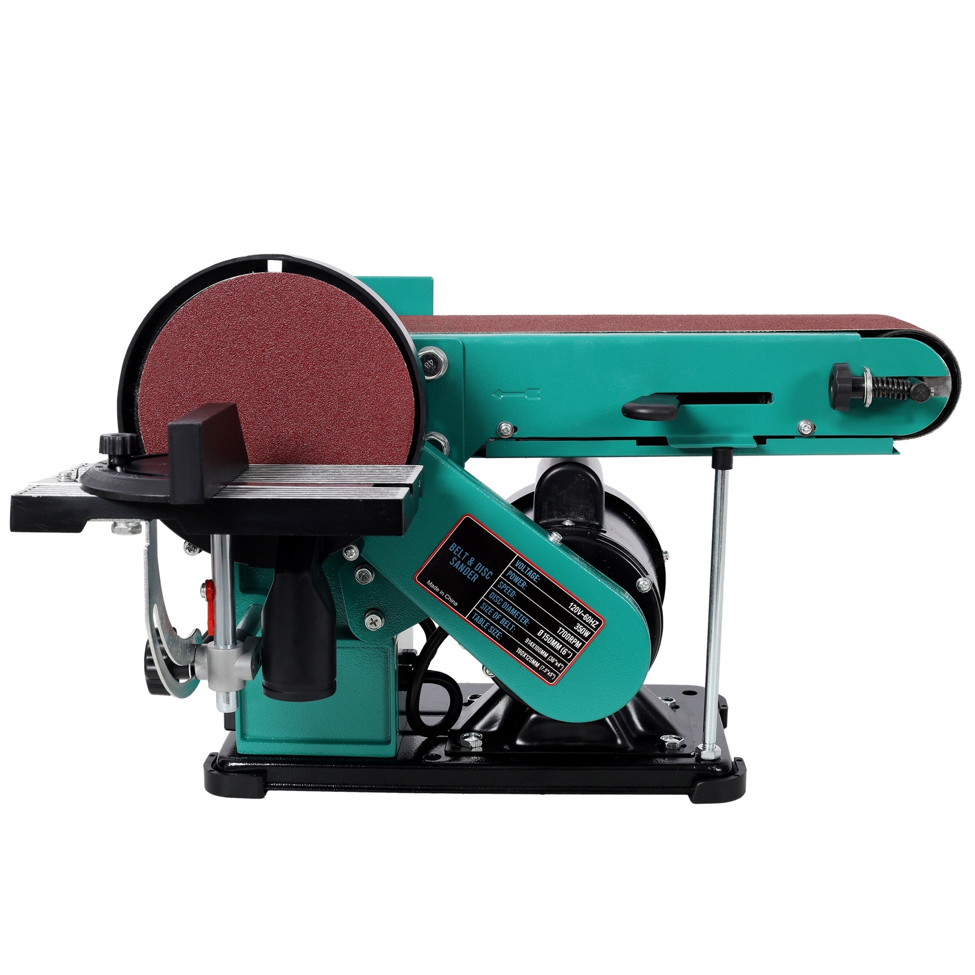 4" x 36" Belt Sander 6" Disc Polisher Grinder Sanders,120V/60Hz.UL certificate, Green Color