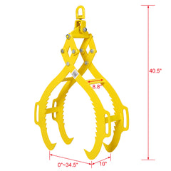 4 Claw Timber Log Lifting Logging Tongs Grabber Tong 32"