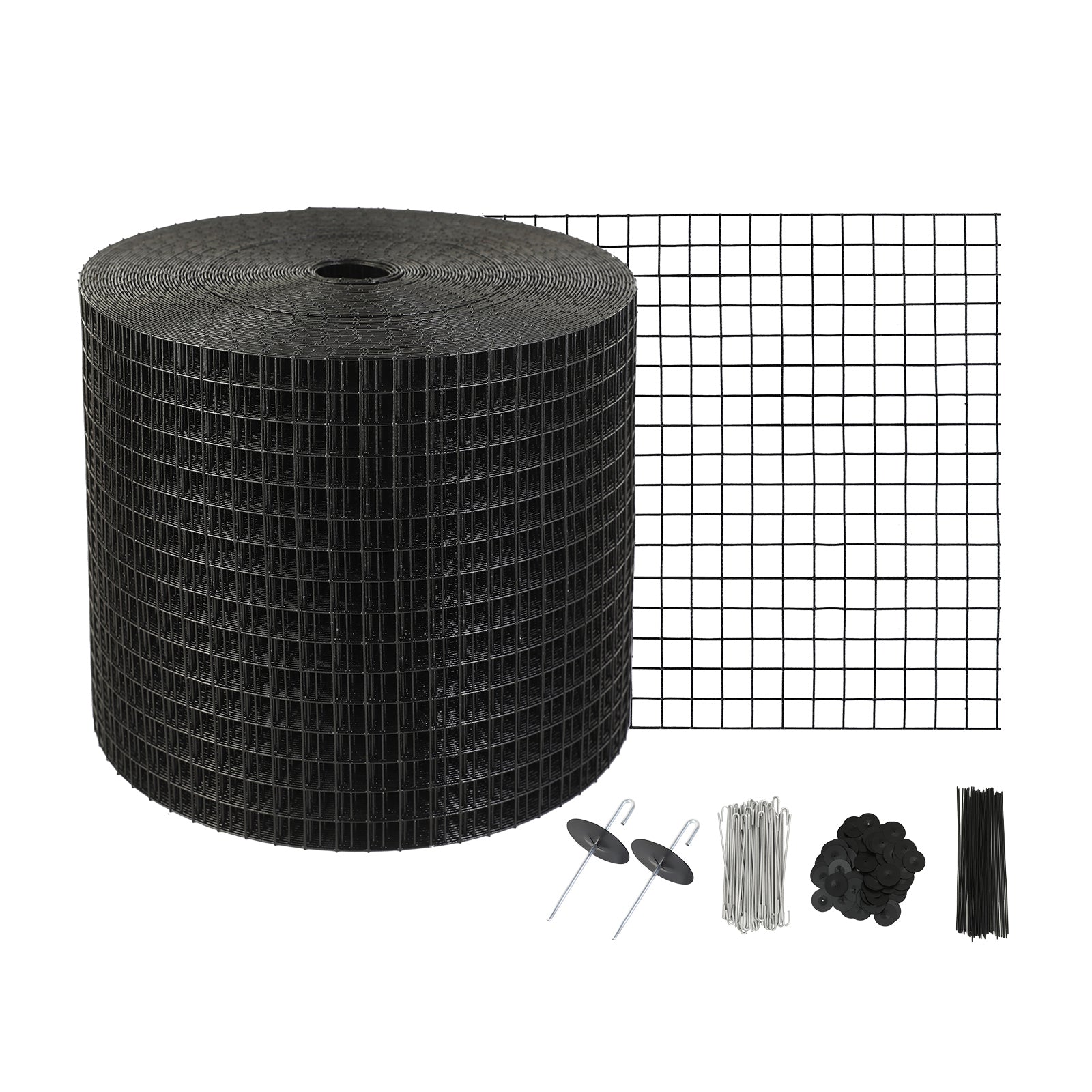 6 inch x 100ft Solar Panel Bird Guard, Critter Guard Roll Kit with 60pcs Stainless Steel Fasteners, Solar Panel Guard with Rust-proof PVC Coating, 1/2 inch Wire Roll Mesh