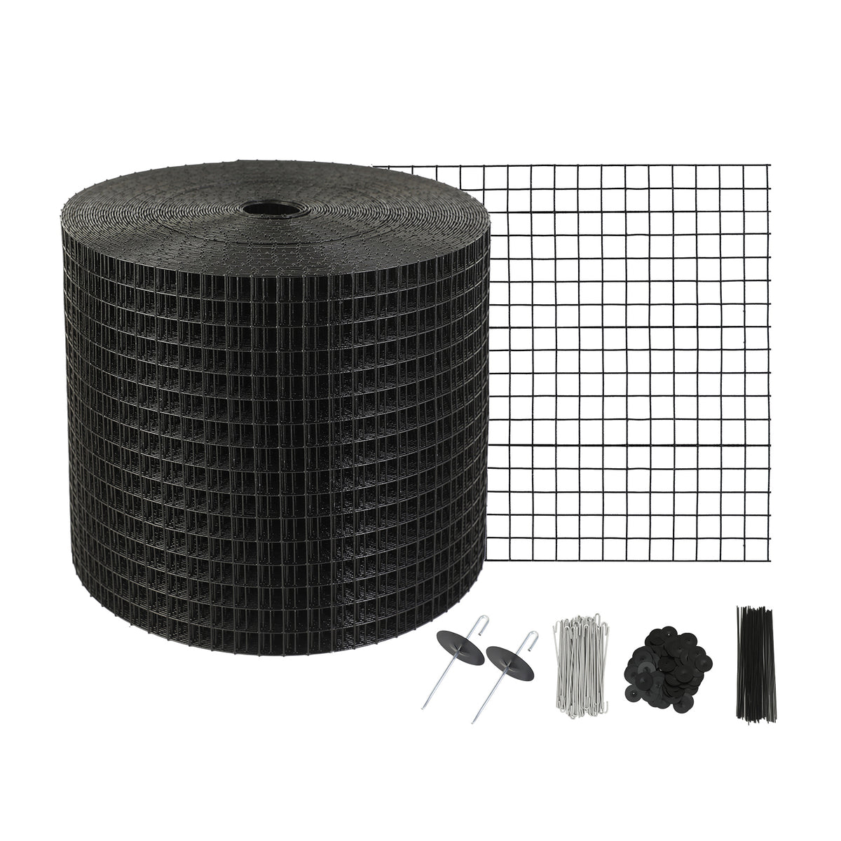 6 inch x 100ft Solar Panel Bird Guard, Critter Guard Roll Kit with 60pcs Stainless Steel Fasteners, Solar Panel Guard with Rust-proof PVC Coating, 1/2 inch Wire Roll Mesh