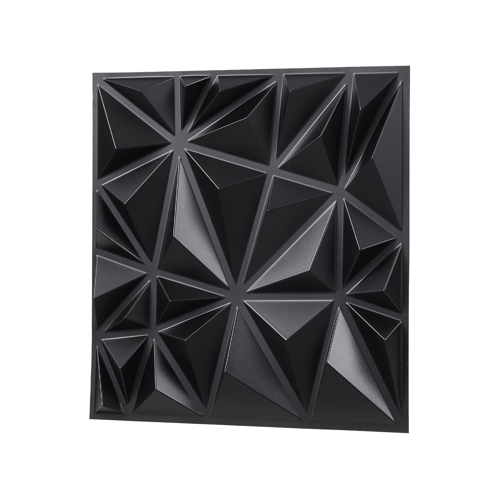 3D Wall Panels 33-Pack 11.81 x 11.81'' PVC 32 Sq.Ft Coverage Diamond Matte Black
