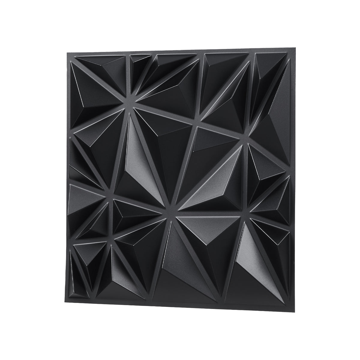 3D Wall Panels 33-Pack 11.81 x 11.81'' PVC 32 Sq.Ft Coverage Diamond Matte Black