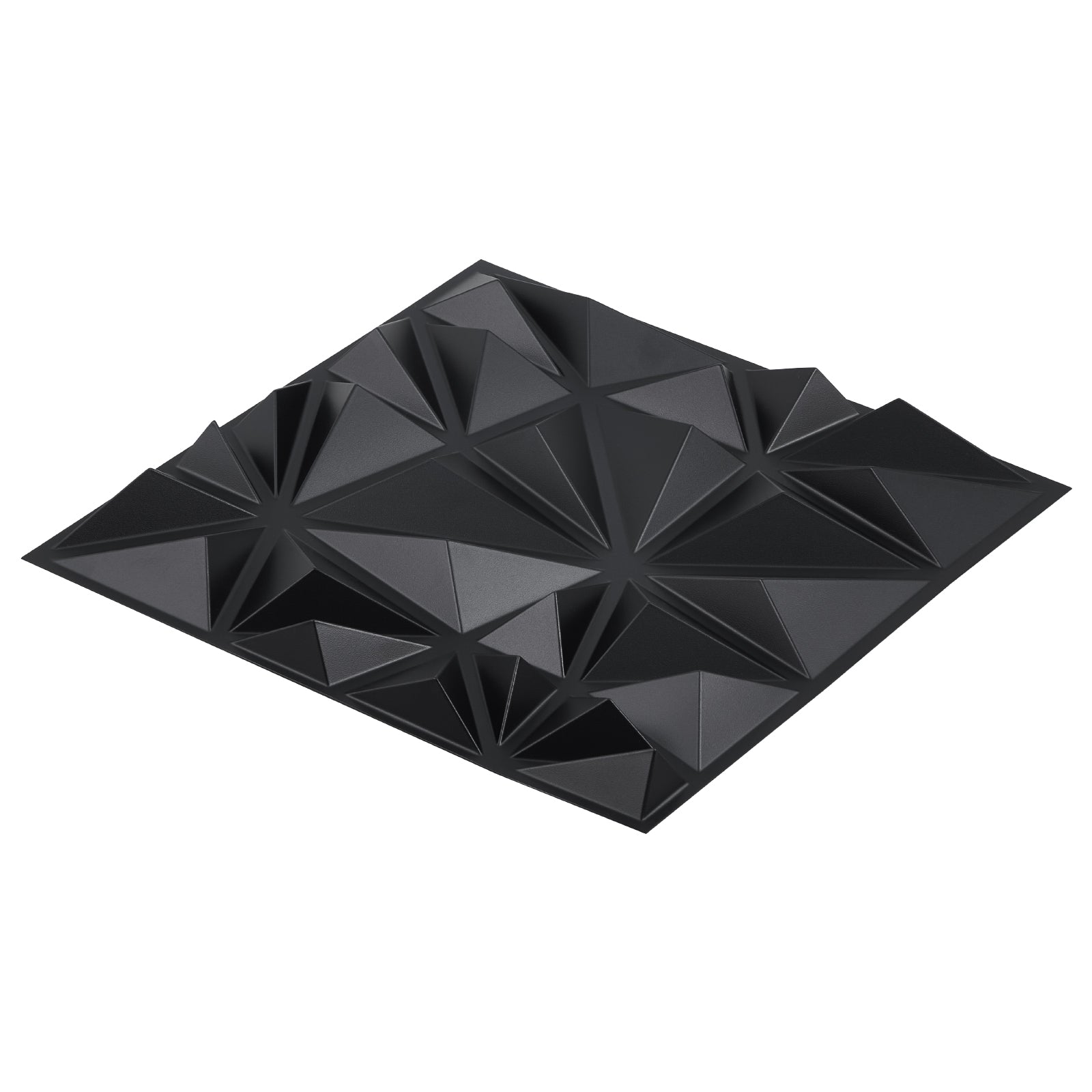 3D Wall Panels 33-Pack 11.81 x 11.81'' PVC 32 Sq.Ft Coverage Diamond Matte Black