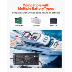 1-Bank 10A 12V Smart Marine Battery Charger Onboard IP68 Waterproof Boat RV