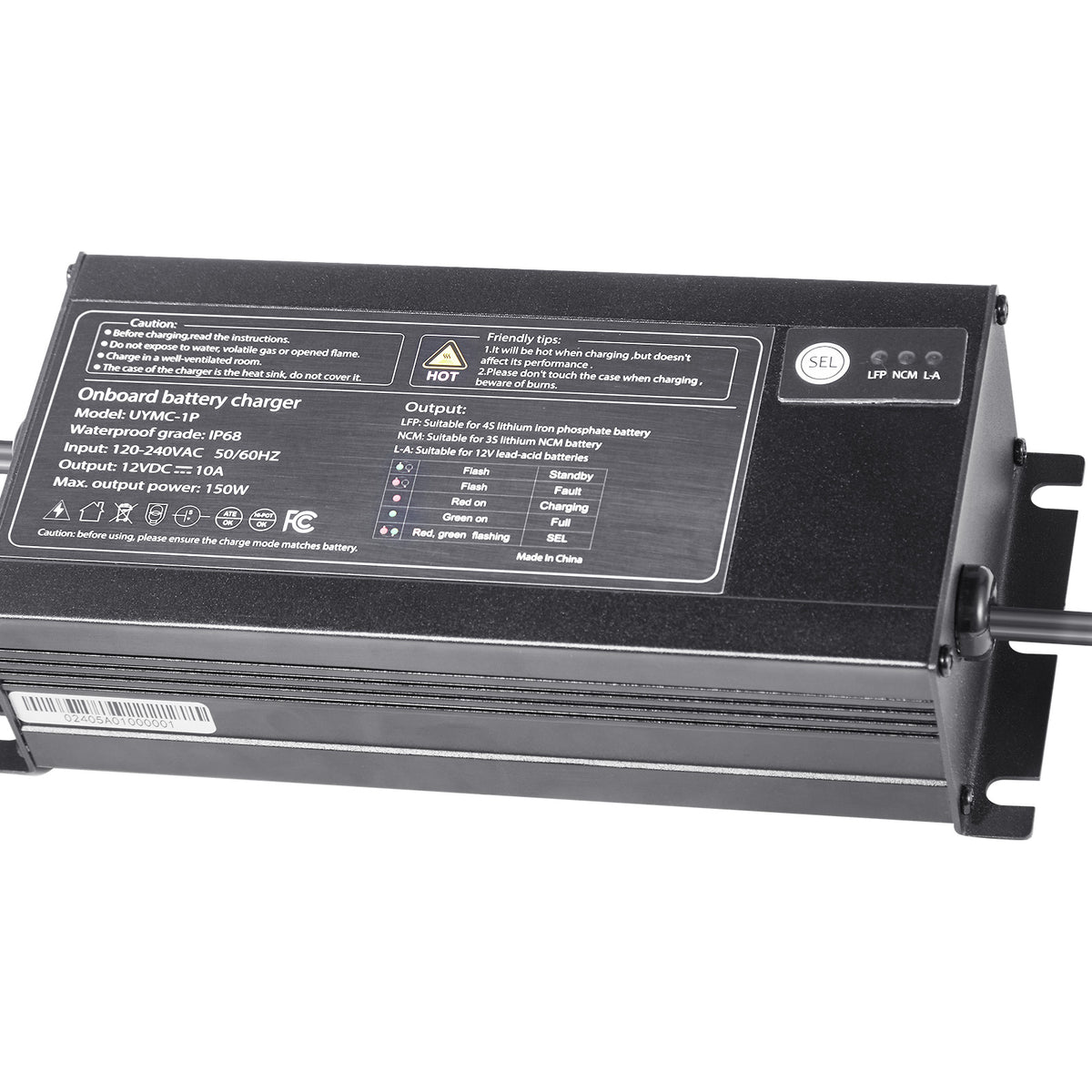 1-Bank 10A 12V Smart Marine Battery Charger Onboard IP68 Waterproof Boat RV