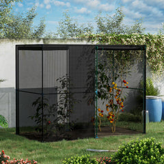 Outsunny 4' x 8' Crop Cage, Plant Protection Tent with Zippered Doors for Vegetable Garden, Backyard, Black