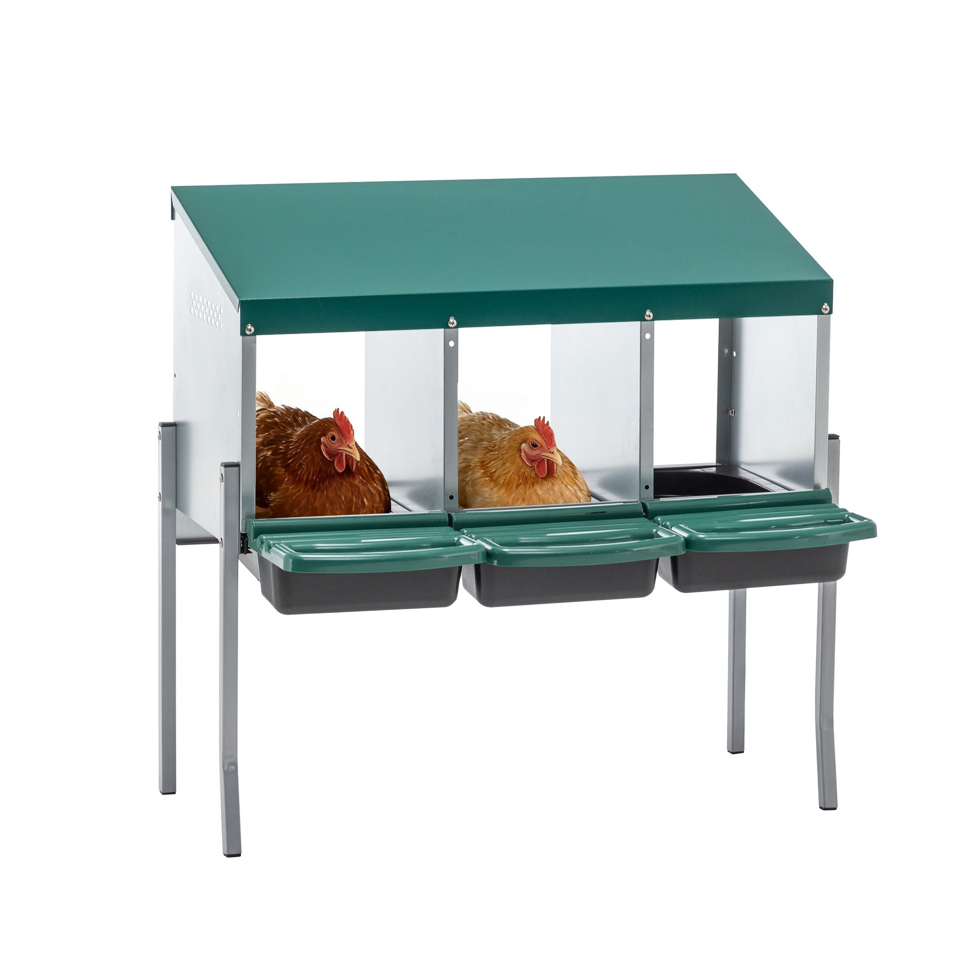 Nesting Boxes for Chickens, 3 Holes Chicken Nesting Boxes with Legs, Chicken Laying Box with Lid Cover, for Outdoor Chicken Coop Farm Yard, Rreen