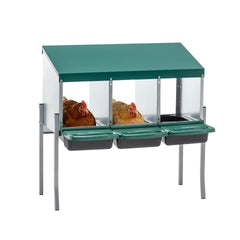Nesting Boxes for Chickens, 3 Holes Chicken Nesting Boxes with Legs, Chicken Laying Box with Lid Cover, for Outdoor Chicken Coop Farm Yard, Rreen