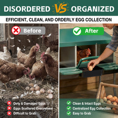 Nesting Boxes for Chickens, 3 Holes Chicken Nesting Boxes with Legs, Chicken Laying Box with Lid Cover, for Outdoor Chicken Coop Farm Yard, Rreen