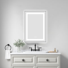 20 x 30 Inch LED Bathroom Mirror with Front and Backlight, Wall Mounted Vanity Mirror with Aluminum Frame, Anti-Fog, Memory, 3 Colors, Stepless Dimmable