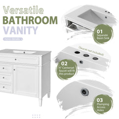 36'' Bathroom Vanity with  Medicine Cabinet, Modern Bathroom Storage Cabinet with 2 Soft Closing Doors and 4 Drawers, Single Sink Bathroom Vanity