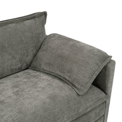 107-inch L-shaped sofa with cotton-linen velvet texture, corner sofa with storage function on the side, suitable for living room, office and spacious space,3 seats can be extended