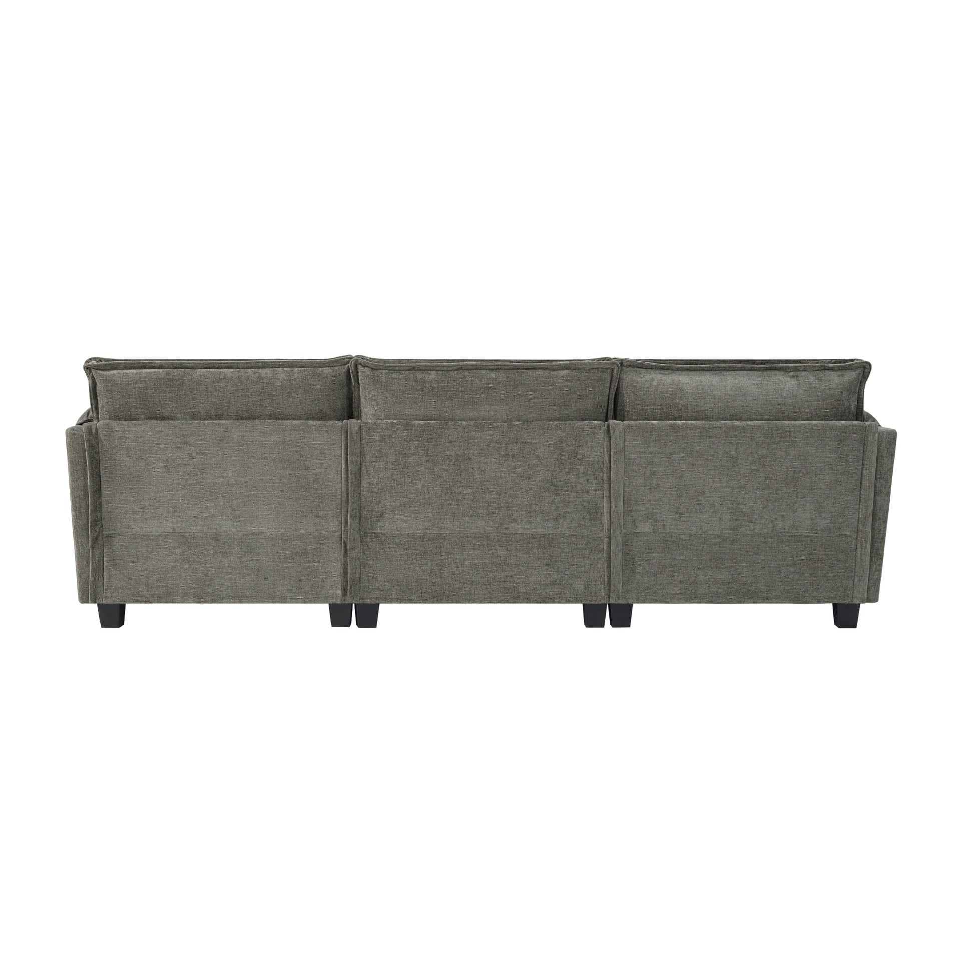 107-inch L-shaped sofa with cotton-linen velvet texture, corner sofa with storage function on the side, suitable for living room, office and spacious space,3 seats can be extended