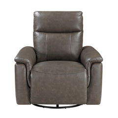 Luxury Comfort Premium Leather Recliner 1pc Dark Brown Upholstery Gentle Gliding Swivel Motion Living Room Furniture