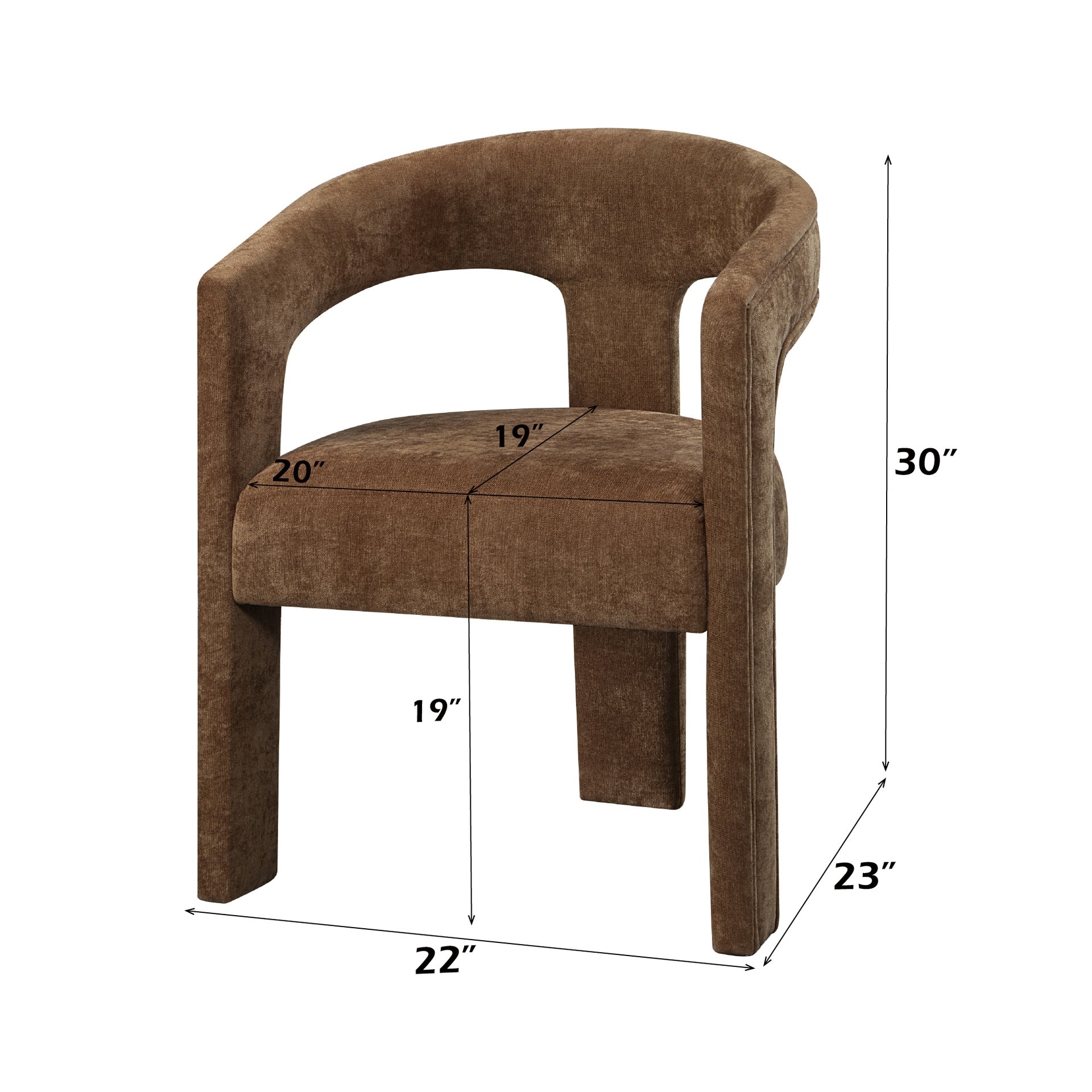 Leonardo Brown Linen Arm Chair (Set of 2)