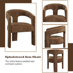 Leonardo Brown Linen Arm Chair (Set of 2)