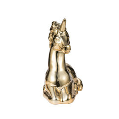 11x4.5x9" Flora & Fauna Unicorn Figurine, Gold