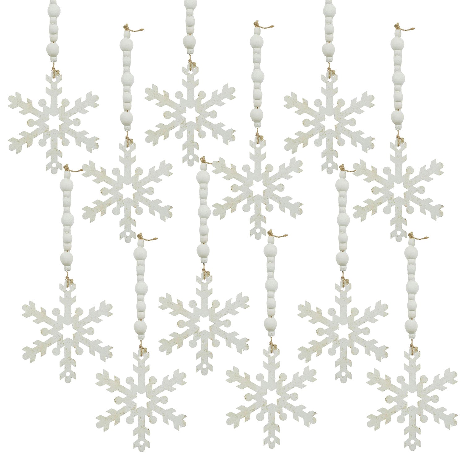 9.8x4.7" Snowflake Ornament, Hanging Home Decor Accents for Christmas Tree, Holiday Display, Set of 12