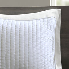 3 Piece Quilt Set White Full/Queen