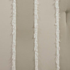 3 Piece Striped Cotton Comforter Set Taupe King/Cal King